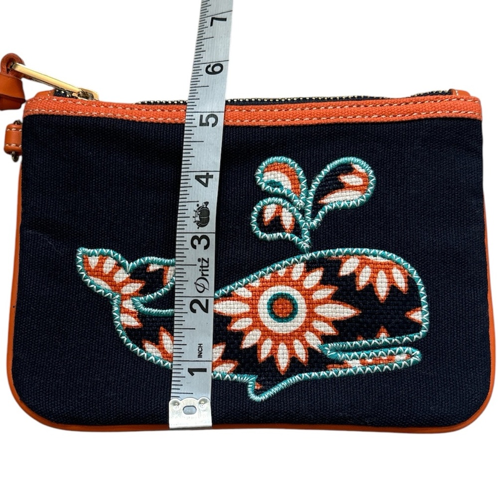 🧜🏻‍♀️Spartina 449 TYBEE Linen Whale Zip Case Bag - Picture 8 of 8